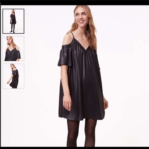 Loft Shimmer Cami Cold Shoulder Swing Dress - Picture 4 of 4